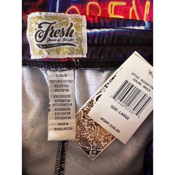 Drill Clothing Co Fresh Prince Bel-Air Neon Open Print Shorts Large - New - Picture 8 of 8